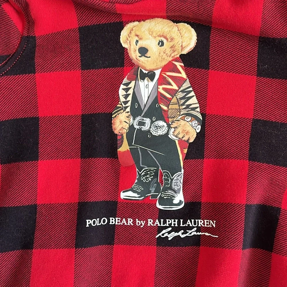 Polo bear plaid hoodie - Picture 3 of 3